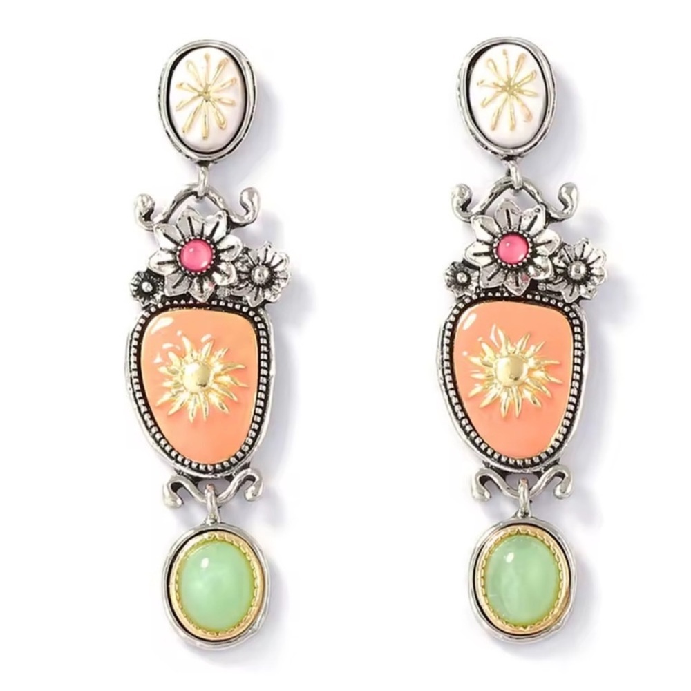 Unique Multi-Color Dangle Earrings - image 7